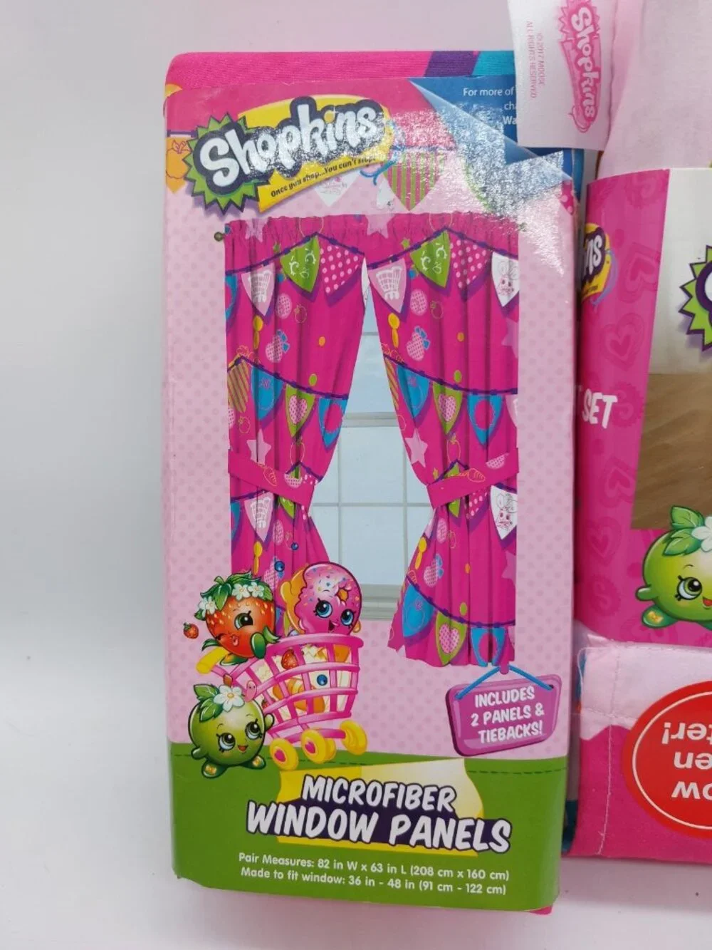Shopkins Curtains & 3 Piece  Twin Sheet Set NWT